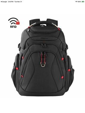 NEW KROSER Travel Laptop 17.3” Computer /Travel Waterproof Backpack, Black
